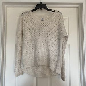 loose knit white sweater